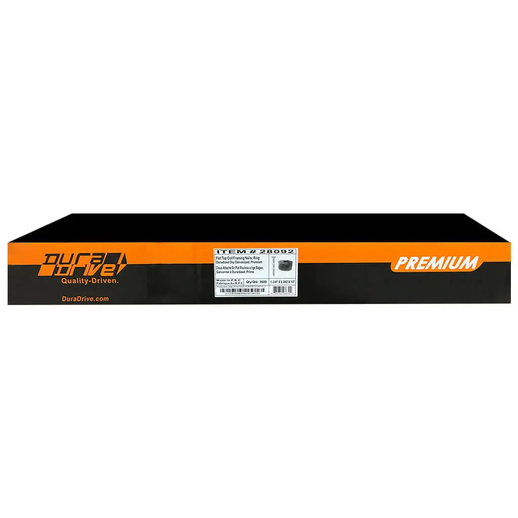 Duradrive 1-3/4 In. X 0.092 15-Degree Angled Duradized Cold-Dip Galvanized Ring Shank Flat Top Coil 1