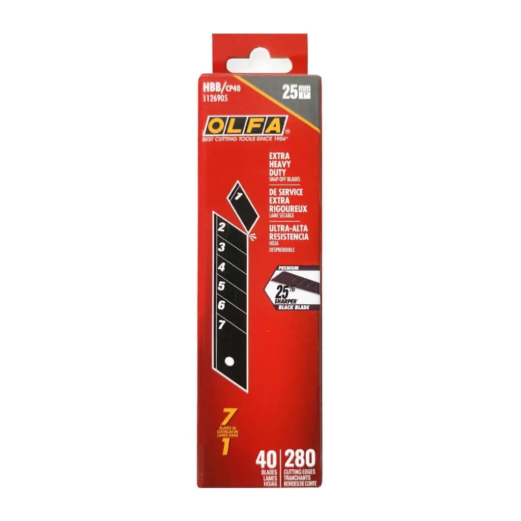 Olfa Heavy-Duty Snap Off Knife Blades 25Mm 40 Pack 1
