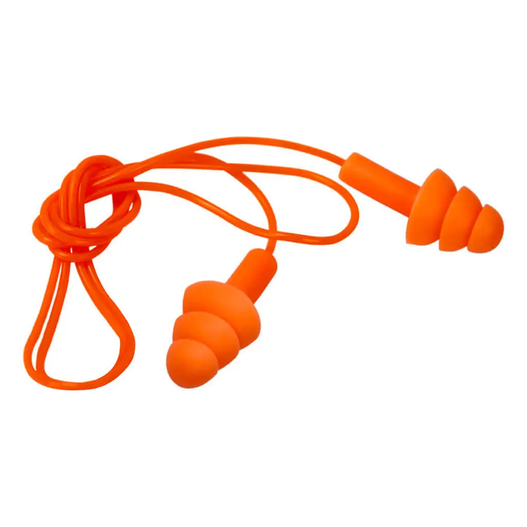Duradrive Orange Reusable Corded Triple-Flange Silicone Earplug With 25 Db Nrr (200-Pair) 1