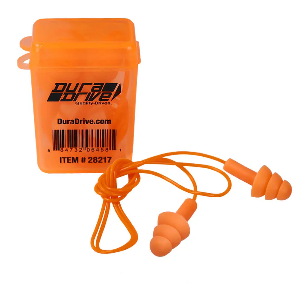 Duradrive Orange Reusable Corded Triple-Flange Silicone Earplug With 25 Db Nrr (10-Pairs) 1