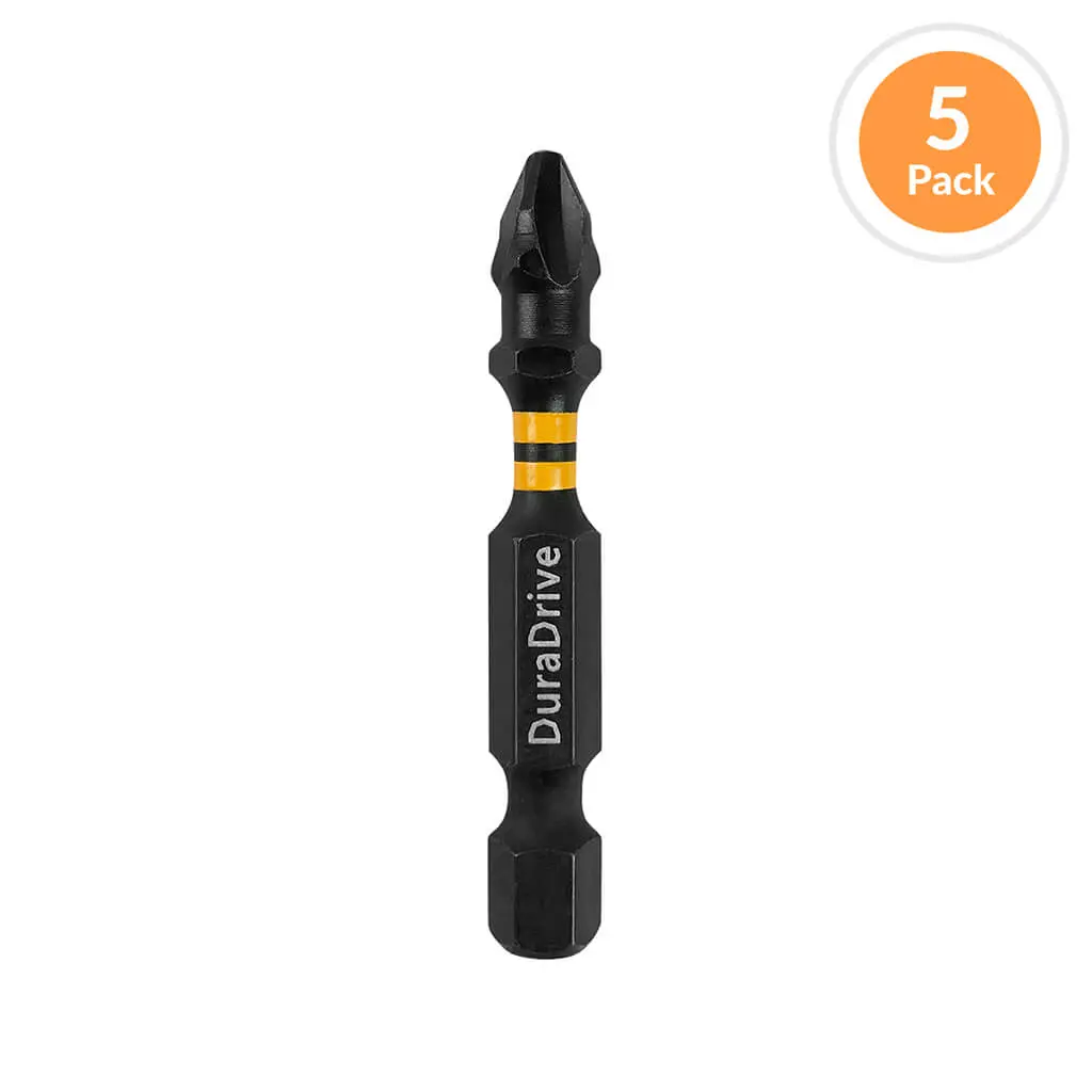 Duradrive #2 X 2 In. Phillips Head Impact Driver Bit (5-Pack) 1