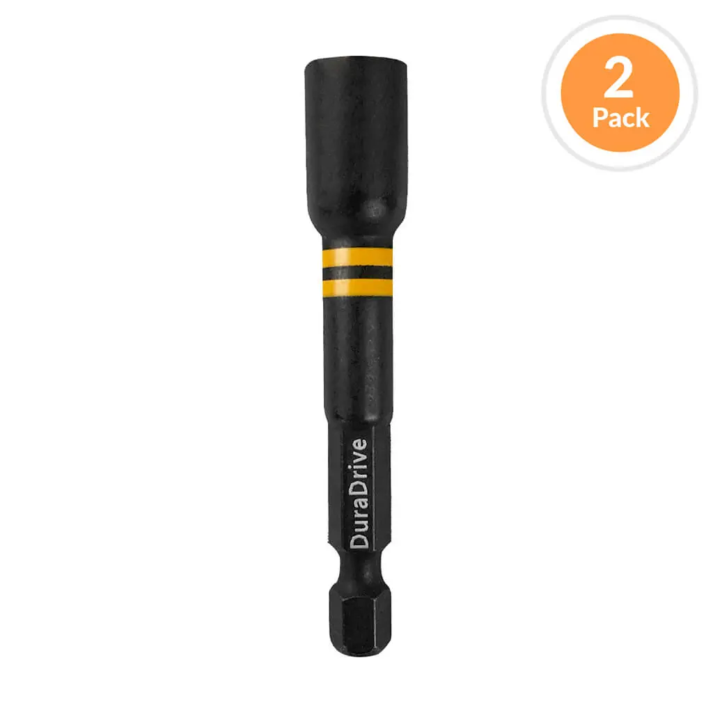 Duradrive 1/4 In. X 2-9/16 In. Magnetic Impact Nut Setter / Driver (2-Pack) 1