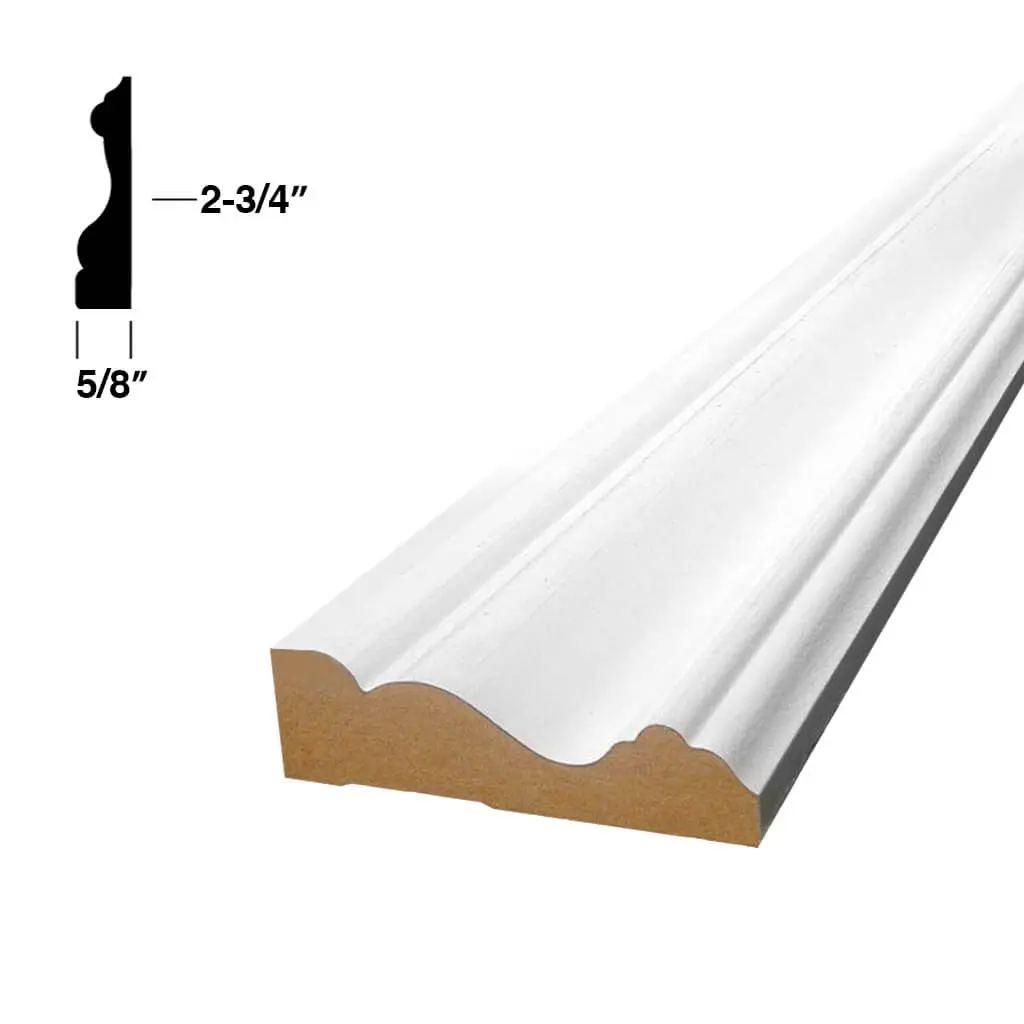 Taiga T127e 5/8 In. X 2-3/4 In. Primed Mdf Ultra Light Colonial Casing 1