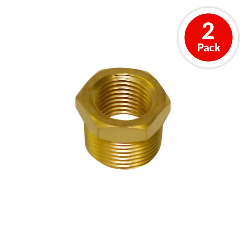 Duradrive P452 3/8 In. Male X 1/4 In. Female Brass Pipe Bushing Coupler Air Hose Fitting (2-Pack) 1