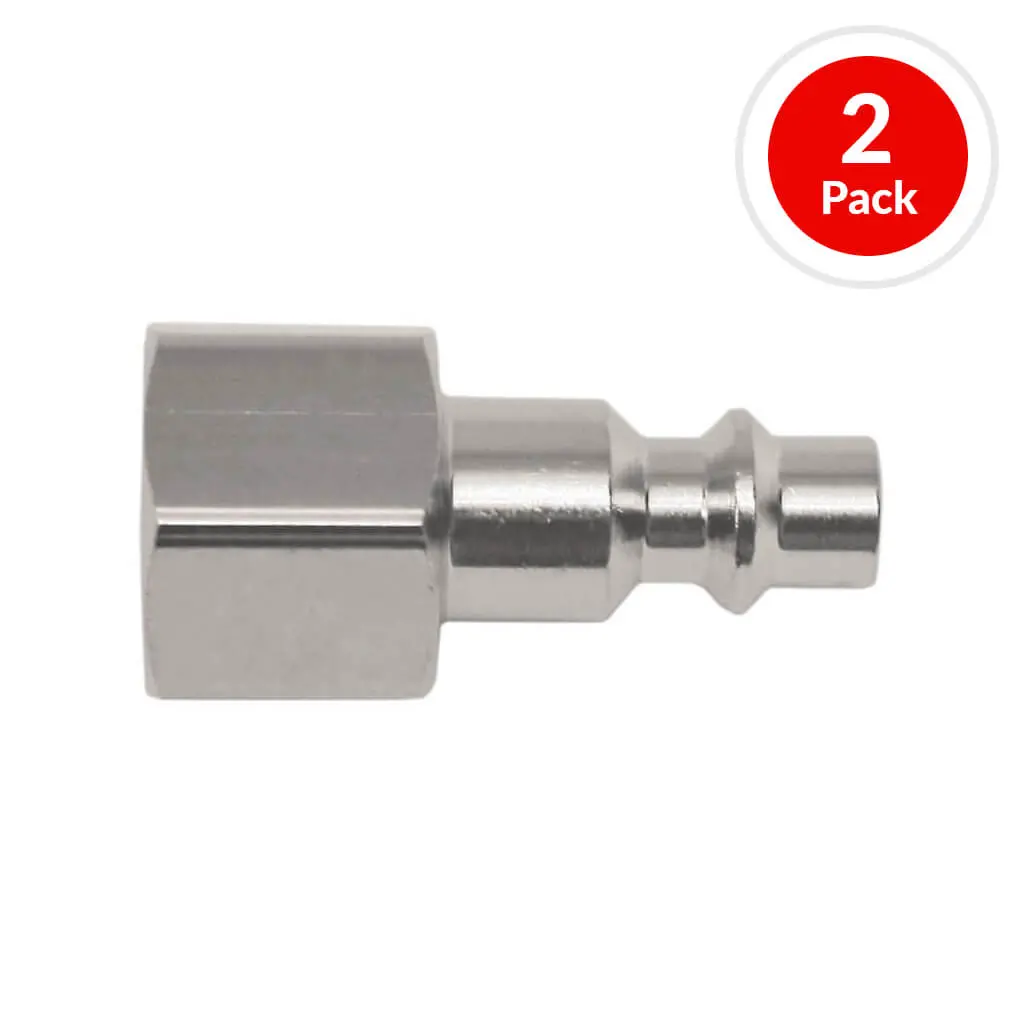 Duradrive Mp30f-2 3/8 In. Air Hose Zinc Coated Female Plug Fitting Coupler (2-Pack) 1