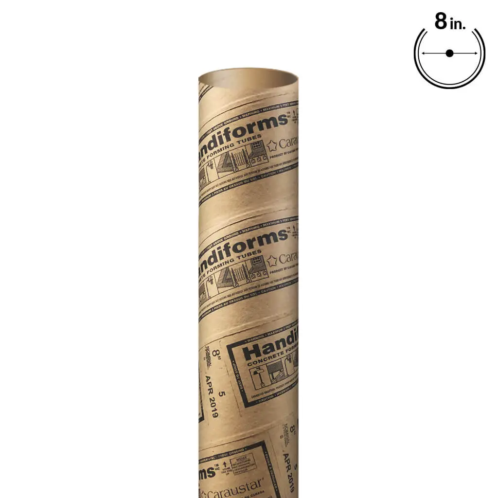 8 In. X 12 Ft. Handiform Green Line Nested Concrete Forming Tube (Sizes May Vary +/- 1/2") 1
