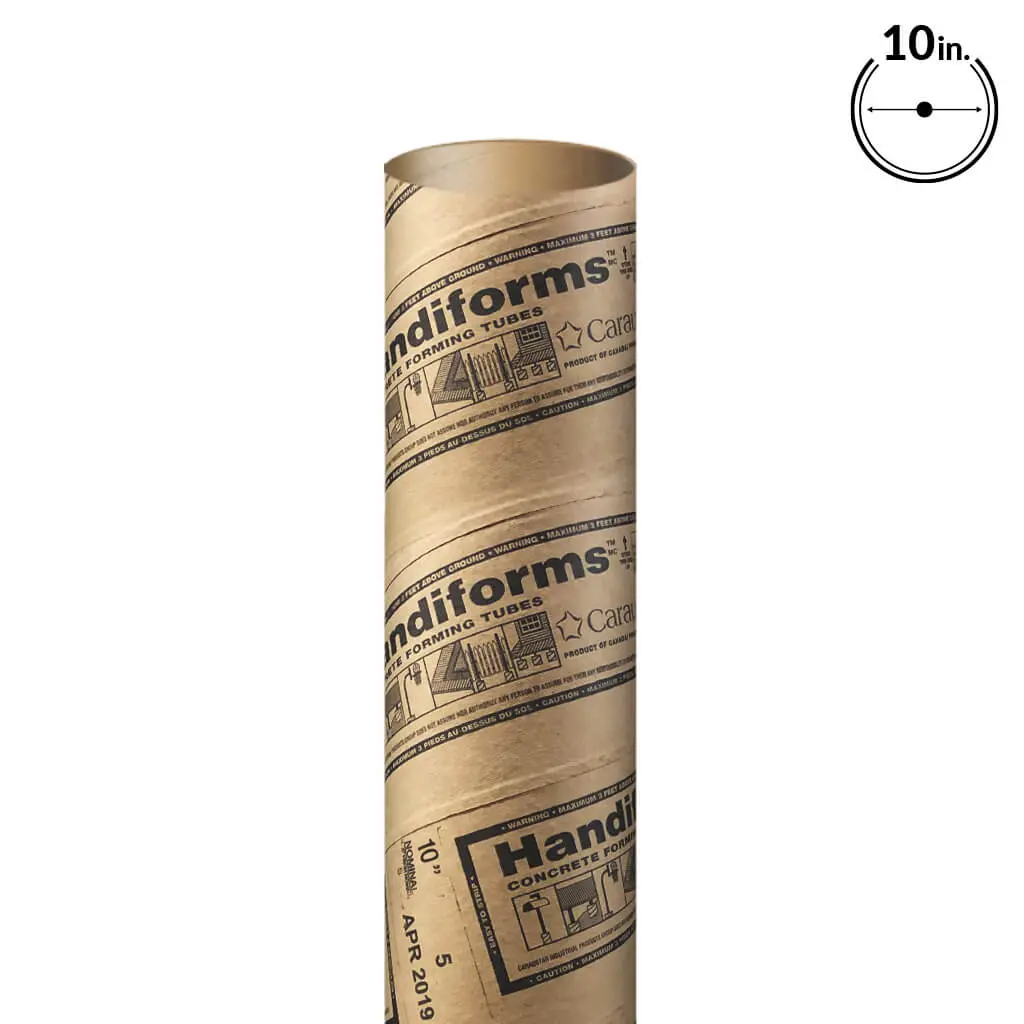 10 In. X 12 Ft. Handiform Green Line Nested Concrete Forming Tube (Sizes May Vary +/- 1/2") 1