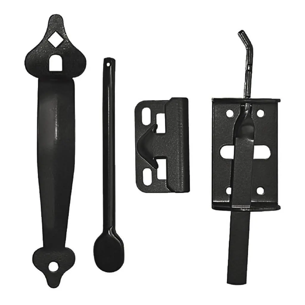Nuvo Iron Tl6blk 6 In. Black Galvanzied Metal Wooden Fence And Gate Ornamental Thumb Latch Handle 1