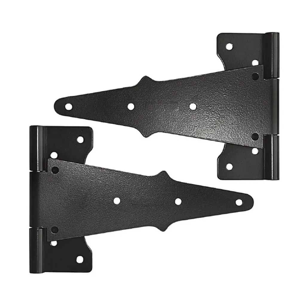 Nuvo Iron Th8blk/B 8 In. Black Galvanized Metal Wooden Fence And Gate Tee Hinge 1
