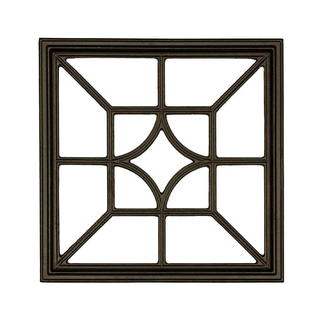 Nuvo Iron Acw54 15 In. X 15 In. Decorative Square/Diamond Black Cast Aluminum Wooden Fence And Gate Insert 1