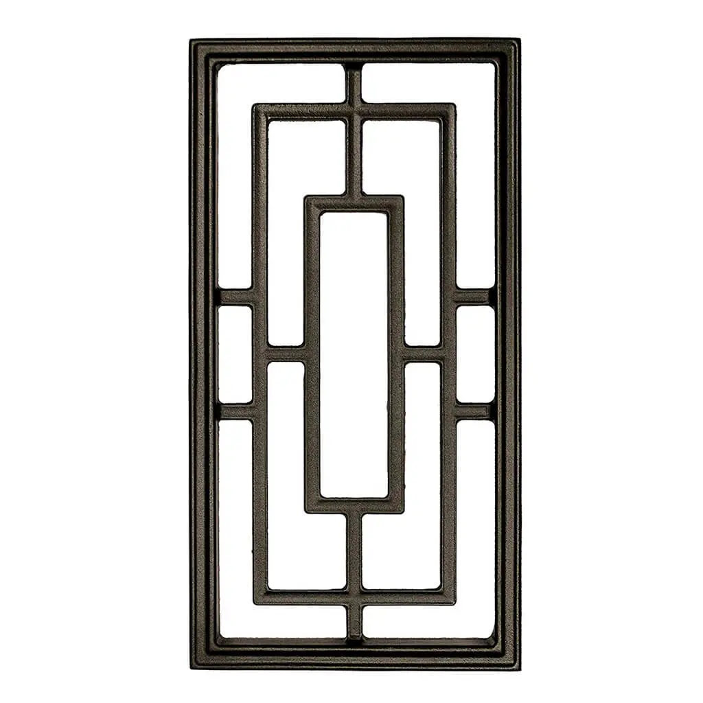 Nuvo Iron Acw57 17-1/4 In. X 8-5/8 In. Decorative Rectangle Black Cast Aluminum Wooden Fence And Gate Insert 1