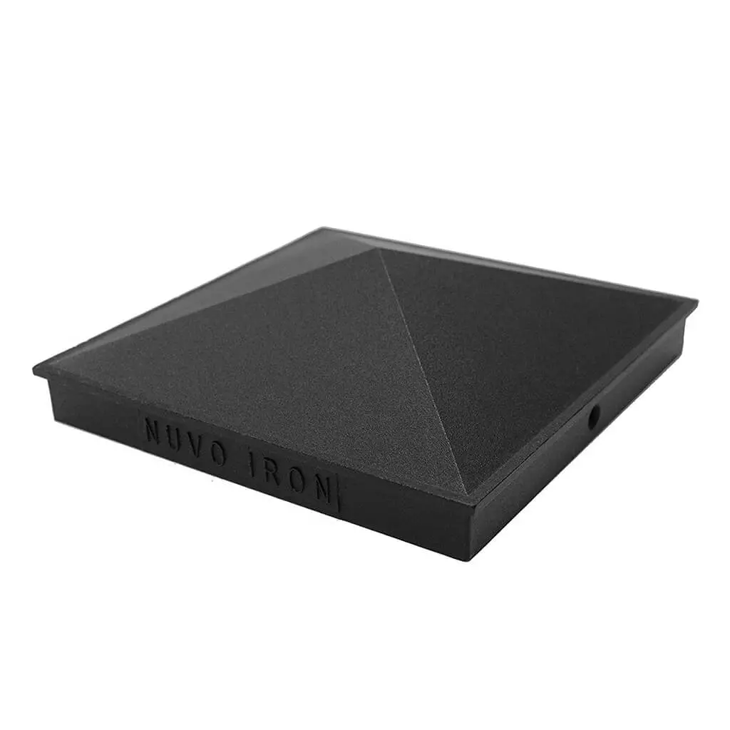 Nuvo Iron Pcp03 5-1/2 In. X 5-1/2 In. Black Aluminum Wooden Fence And Gate Pyramid Post Cap 1