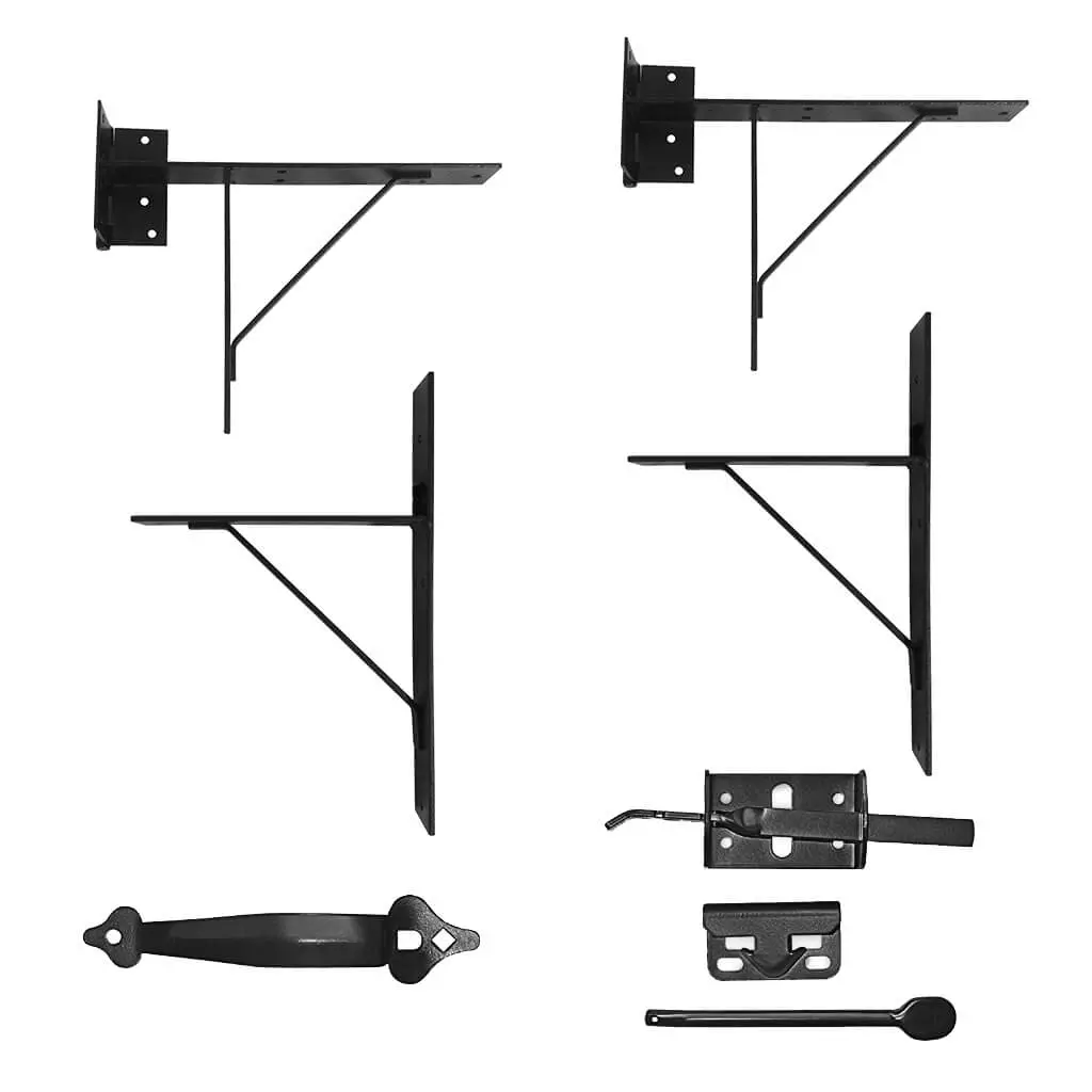 Nuvo Iron Hgcbhk01 Heavy-Duty Black Metal Wooden Gates And Doors Corner Frame Brace Kit 1