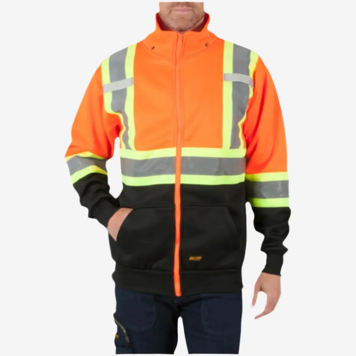 Duradrive Orange Black Hi-Vis Class 1 L2 Hoodie Detachable Hood 1