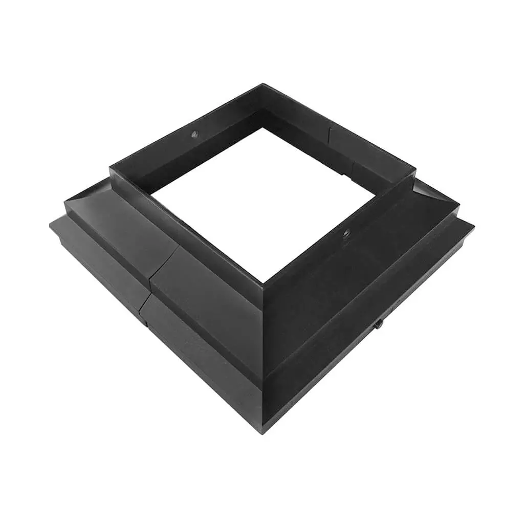 Nuvo Iron Pcca4b 4 In. X 4 In. Black Plastic Wooden Fence And Gate Post Collar Cap 1