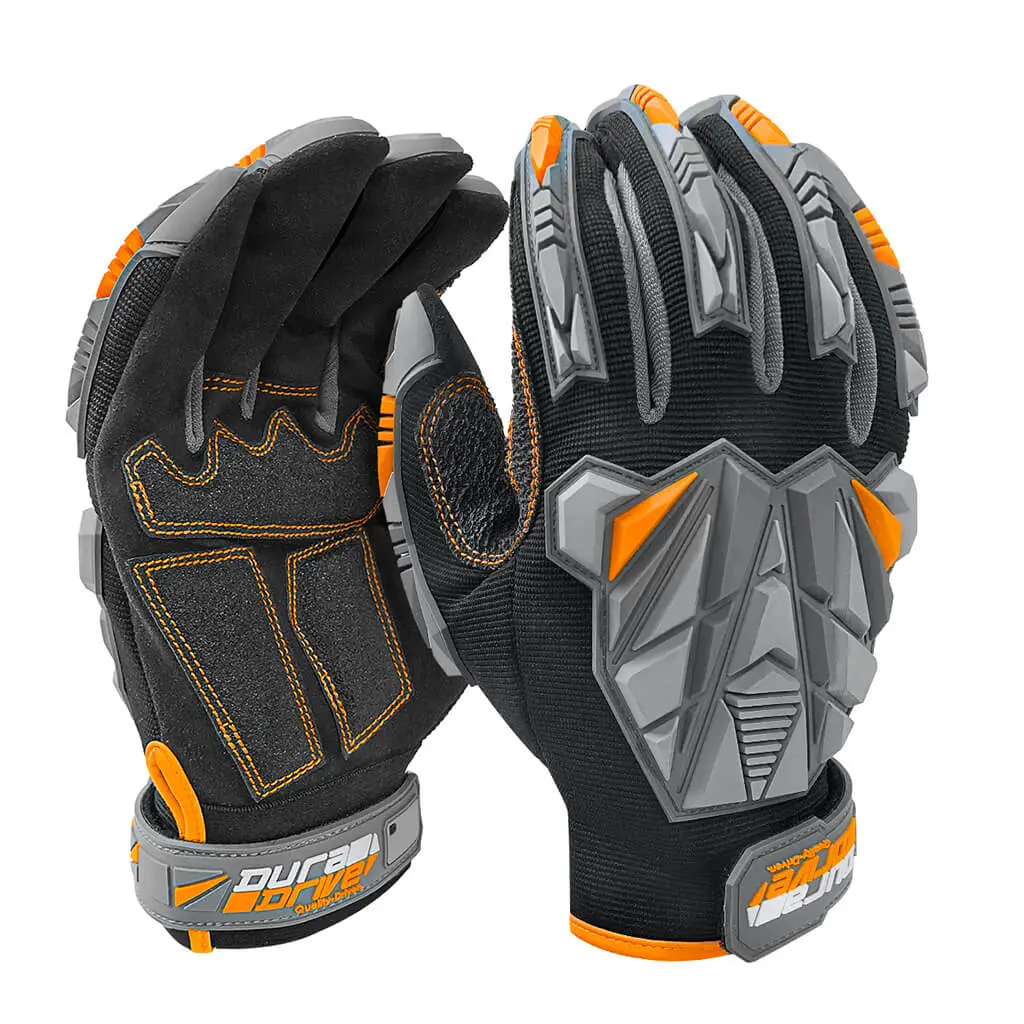Duradrive Black Kabo Impact Resistant Anti-Vibration Heavy Duty Technical Work Gloves 1