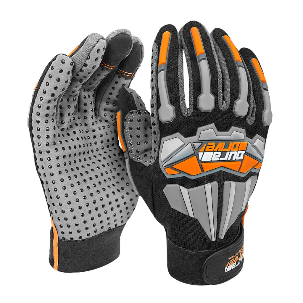 Duradrive Black/Grey Atom Pvc Dot Grip Impact-Resistant Touch-Screen Work Gloves 1