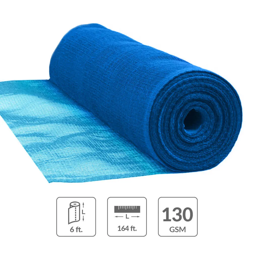 Duradrive 6 Ft. X 164 Ft. 130 Gsm Blue Safety Scaffold Fire Retardant Debris Netting 1