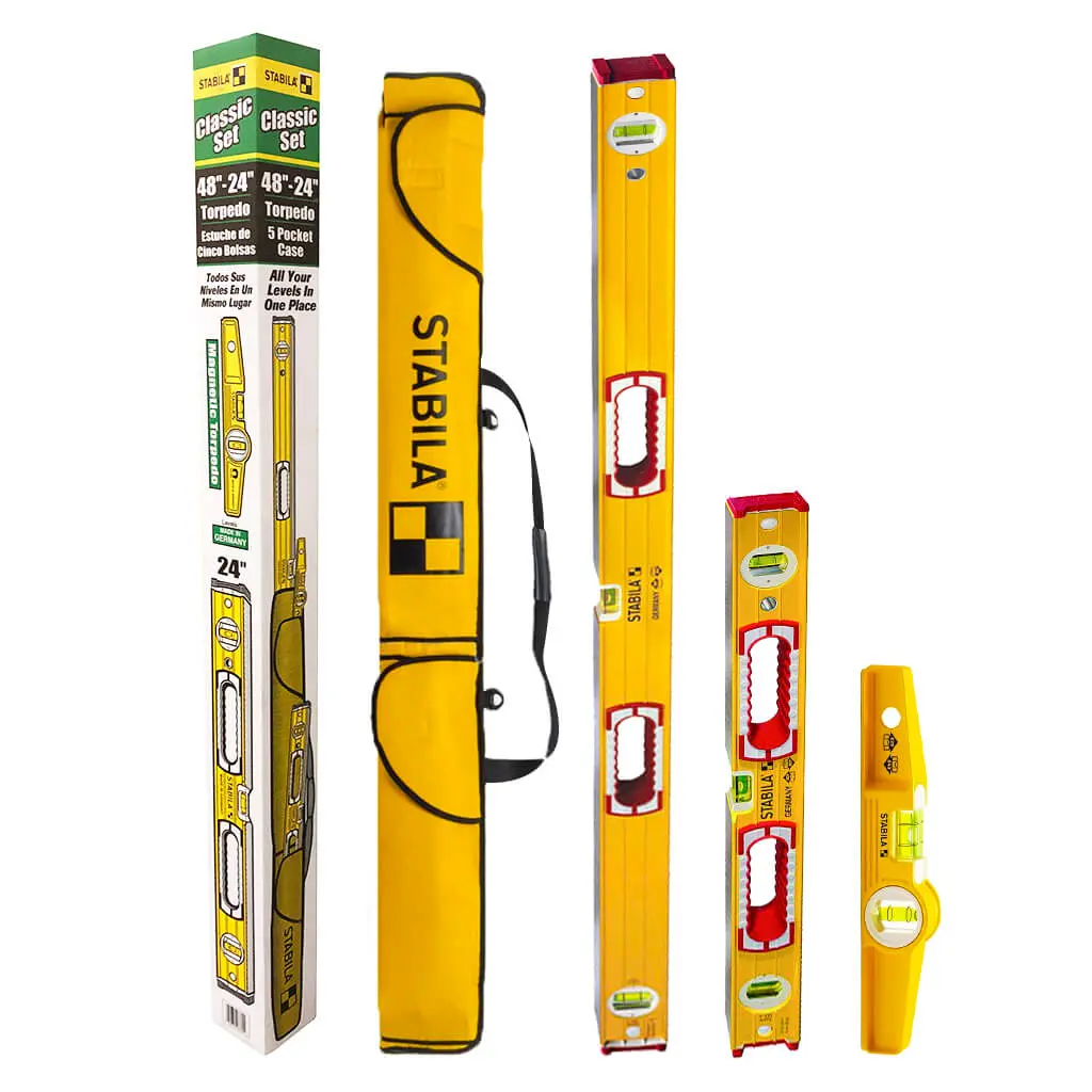 Stabila 48370 196 Series Classic 24 In. 48 In. And Torpedo Level Set 1