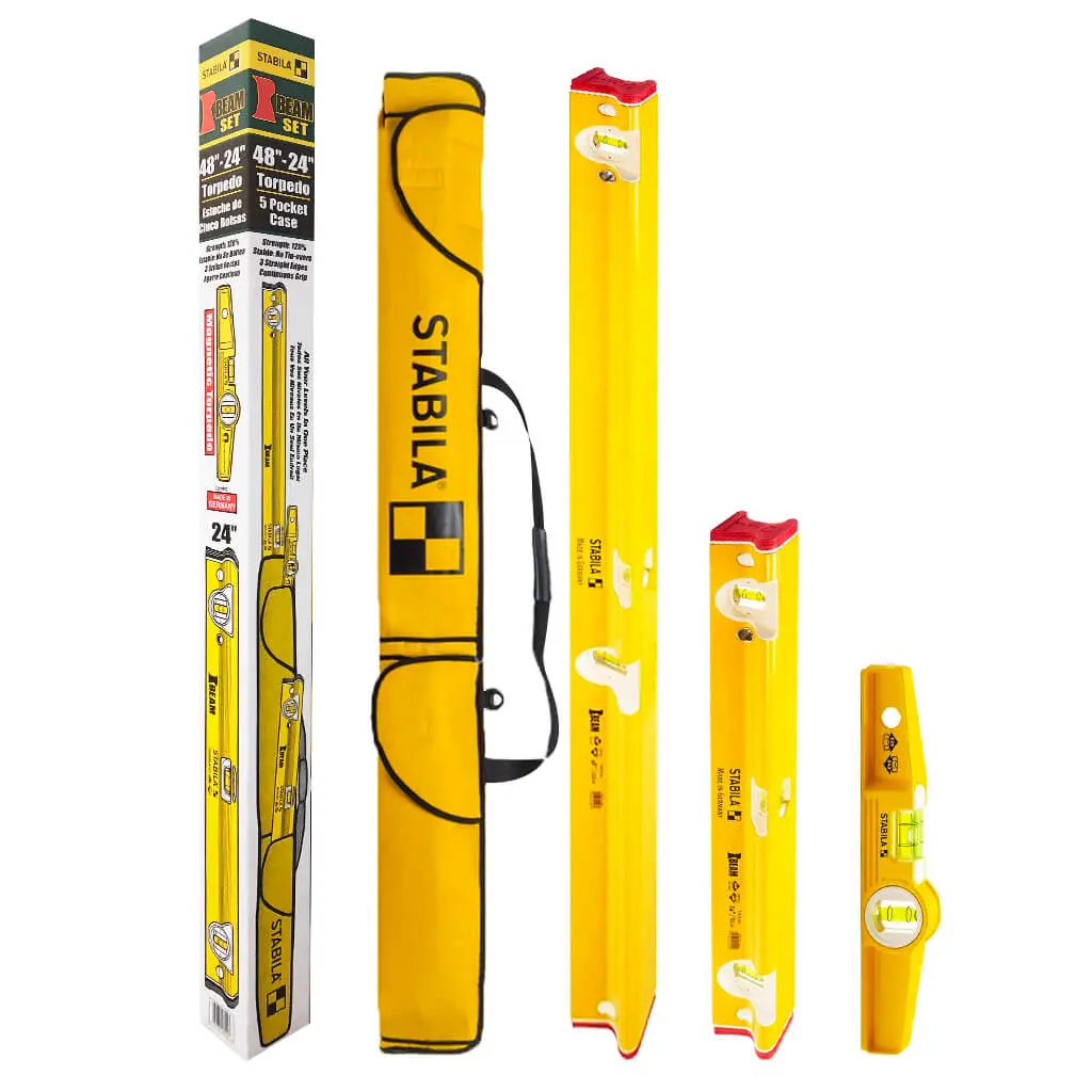 Stabila 48410 R-Beam 24 In. 48 In. And Torpedo Level Set 1