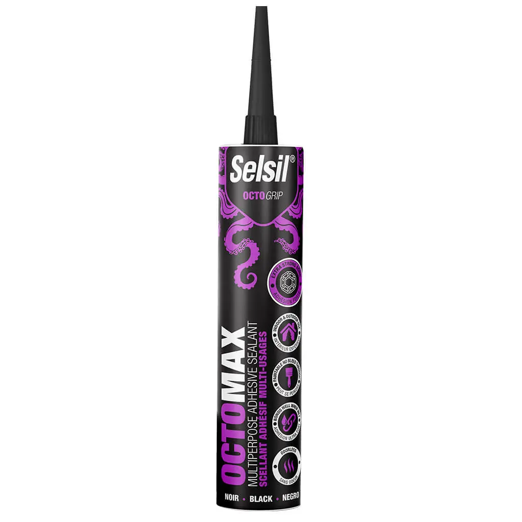 Selsil Octomax 290 Ml Black Multi-Purpose Adhesive Sealant 1