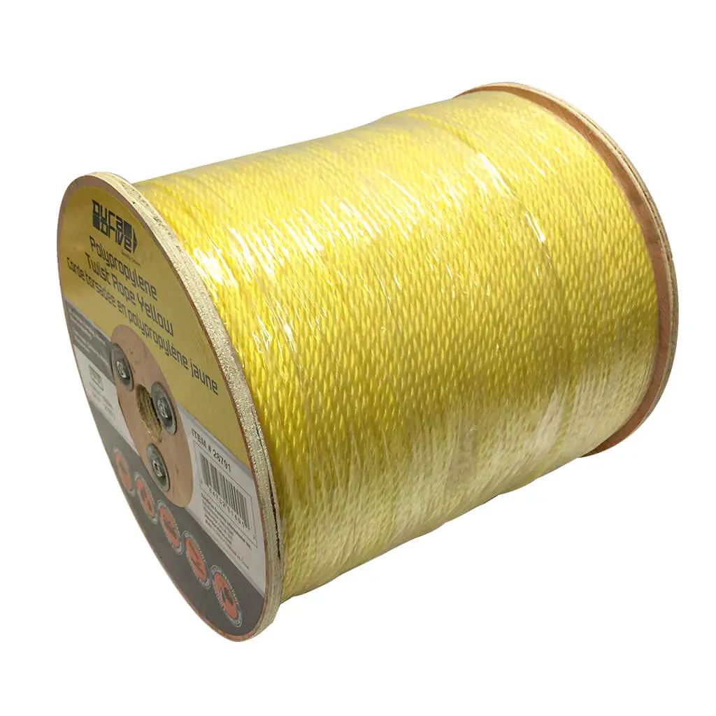Duradrive 3/16 In. X 2125 Ft. Polypropylene 3-Strand Twist Yellow Rope 1