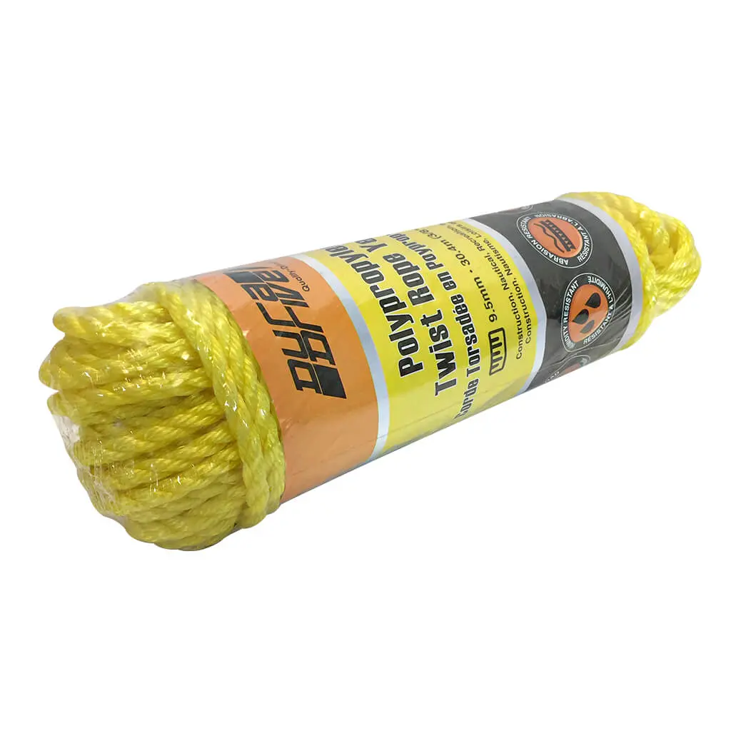 Duradrive 3/8 In. X 100 Ft. Polypropylene 3-Strand Twist Yellow Rope 1