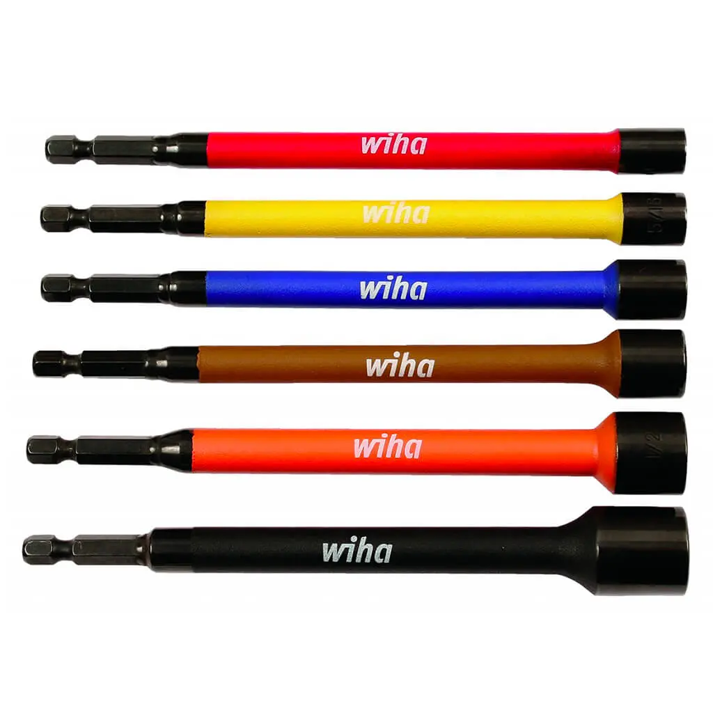 Wiha 70486 Colour Coded Magnetic Hex Nut Setters (6-Piece) 1