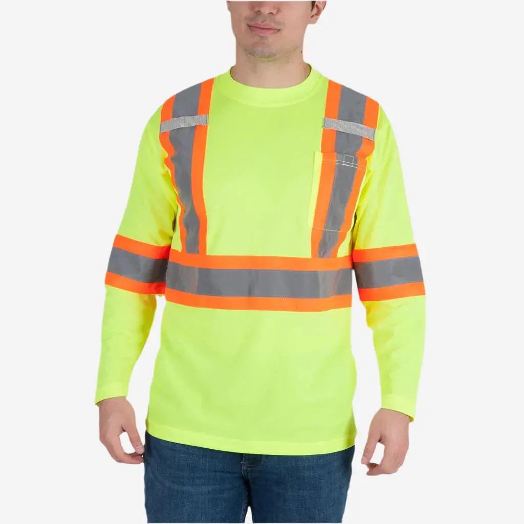 Duradrive Hi-Vis Lime Yellow Long Sleeve Cooling Safety T-Shirt 1
