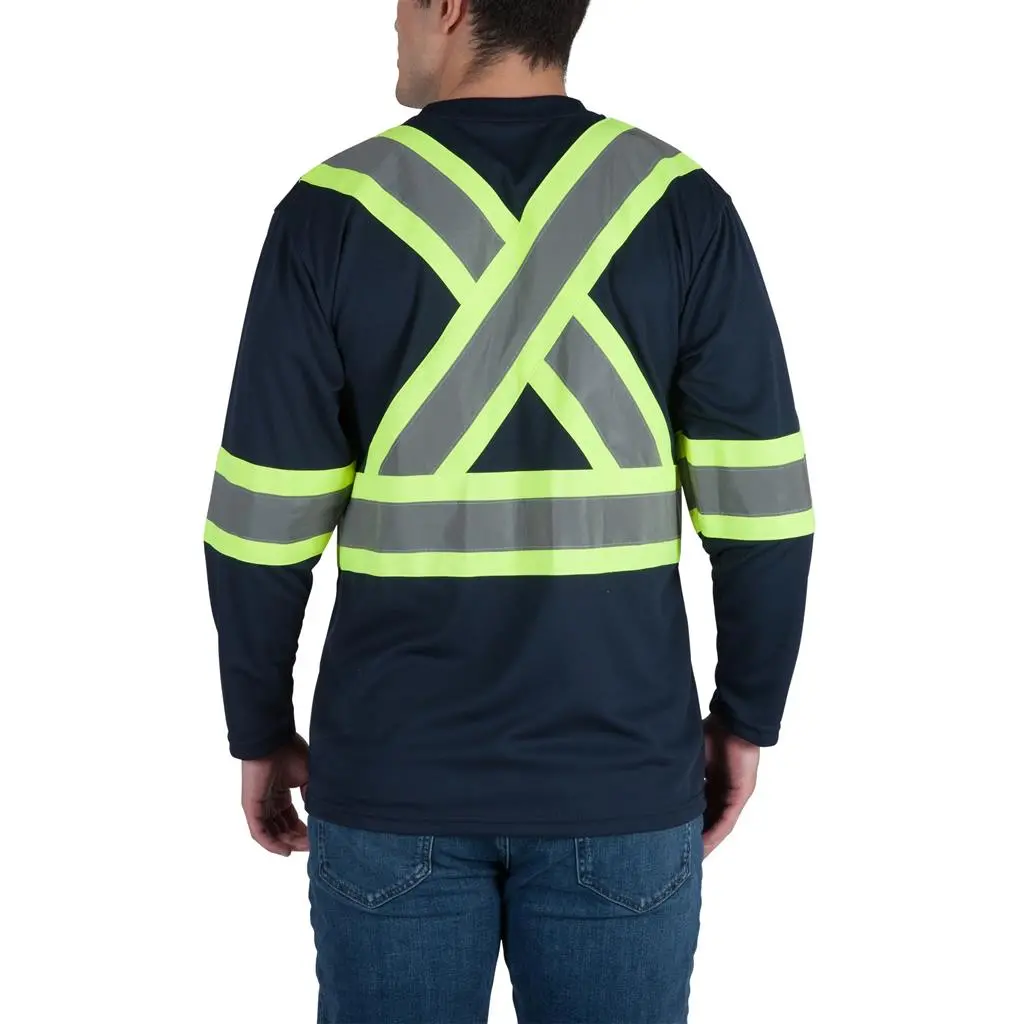 Duradrive Men's Navy Hi-Vis Long Sleeve Cooling Safety T-Shirt 2