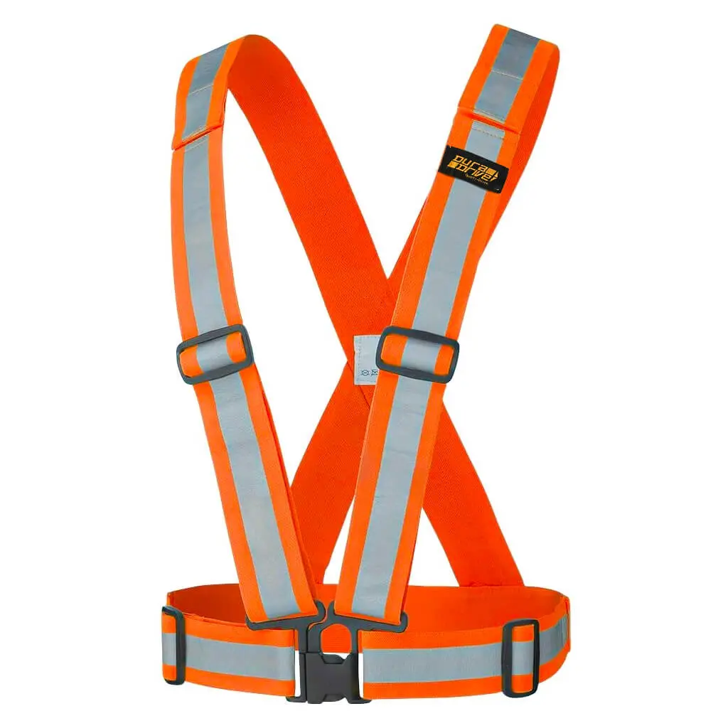 Duradrive Hi-Vis Orange Safety Vest Sash Belt / Suspender 1