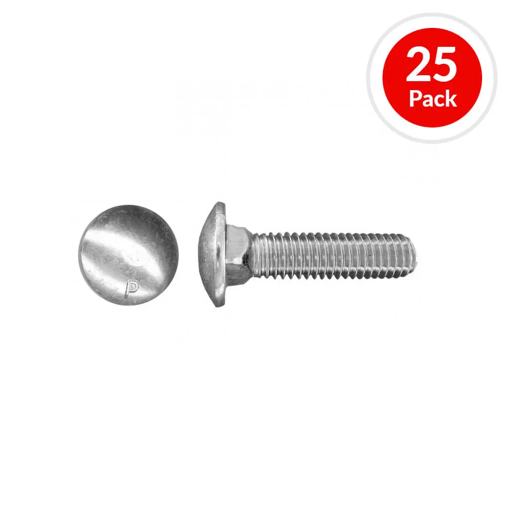 H Paulin 1/2 In. X 6 In. Zinc Coated Carriage Bolts (25-Box) 1