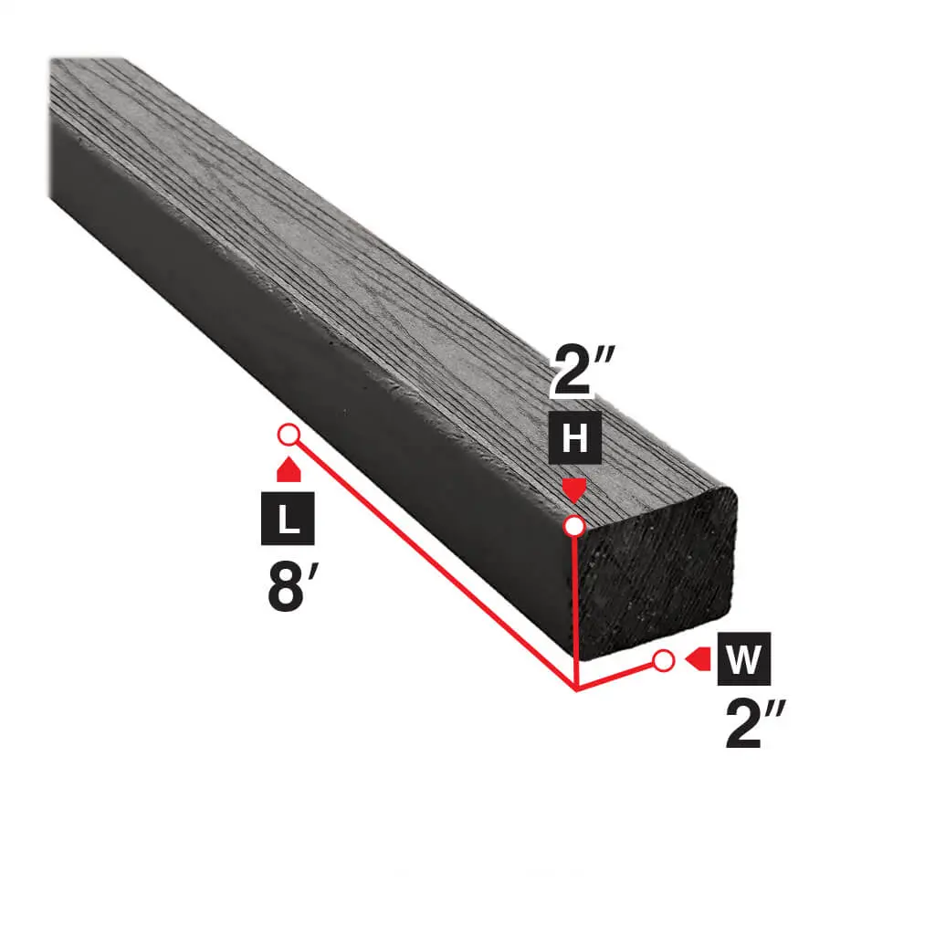 2 In. X 2 In. X 8 Ft. Plastic Lumber 1