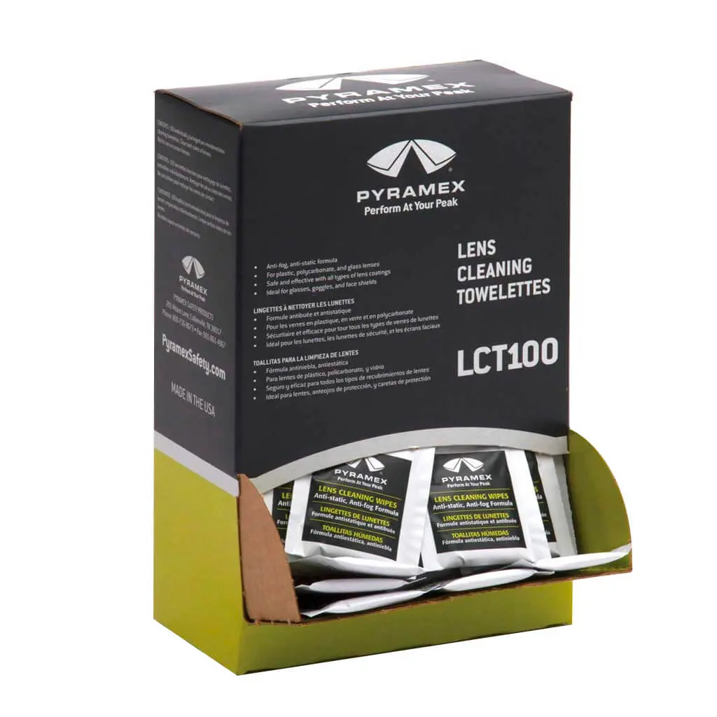 Pyramex Lct100 Pre-Moistened Lens & Glass Cleaning Wipe Towelettes (100-Pack) 1
