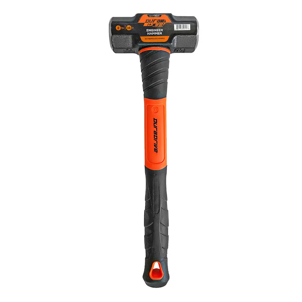 Duradrive 3 Lbs. 16 In. Mini Engineer Sledge Hammer With Fiberglass Handle 1