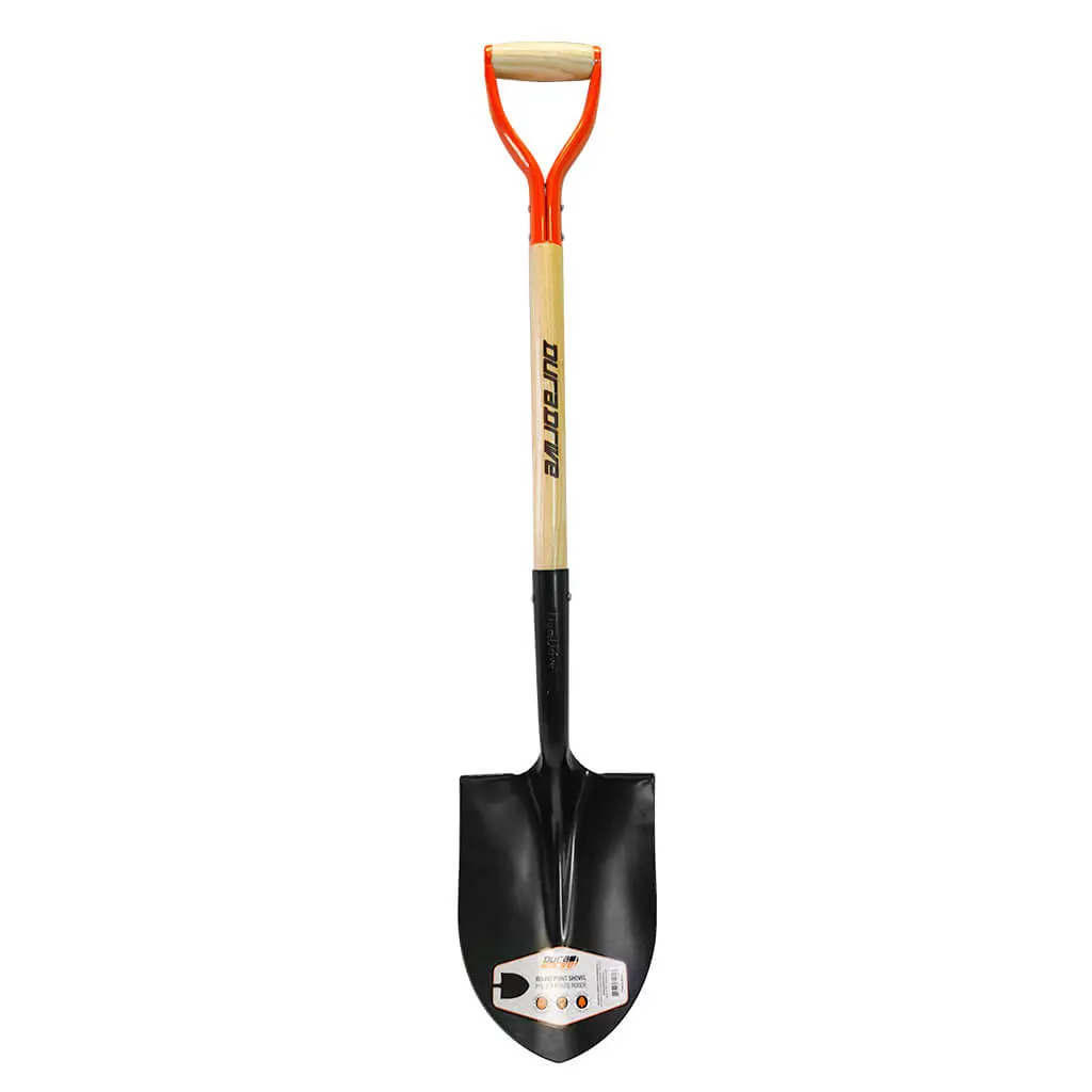 Duradrive 8.5" Carbon Steel Powder Coated Round Point Digging Shovel 1