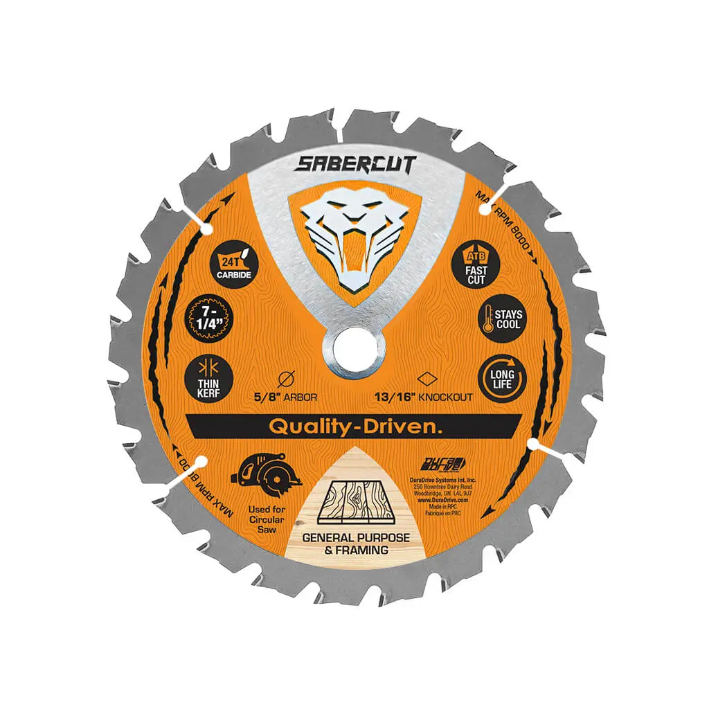 Sabercut 7-1/4 In X 24T Carbide Tooth Framing Blade 1