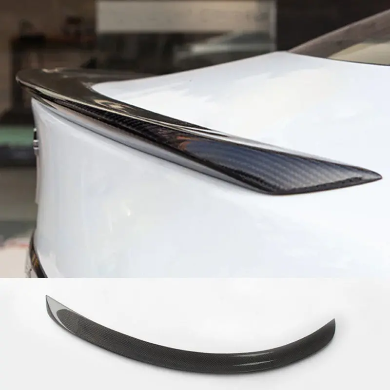[Real Carbon Fiber] Oem Rear Trunk Lip Spoiler For Tesla Model S 2014+ 1