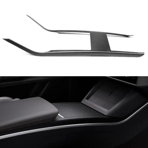 [Real Carbon Fiber] Center Console Side Trim Cover For Model X 2021+ 1