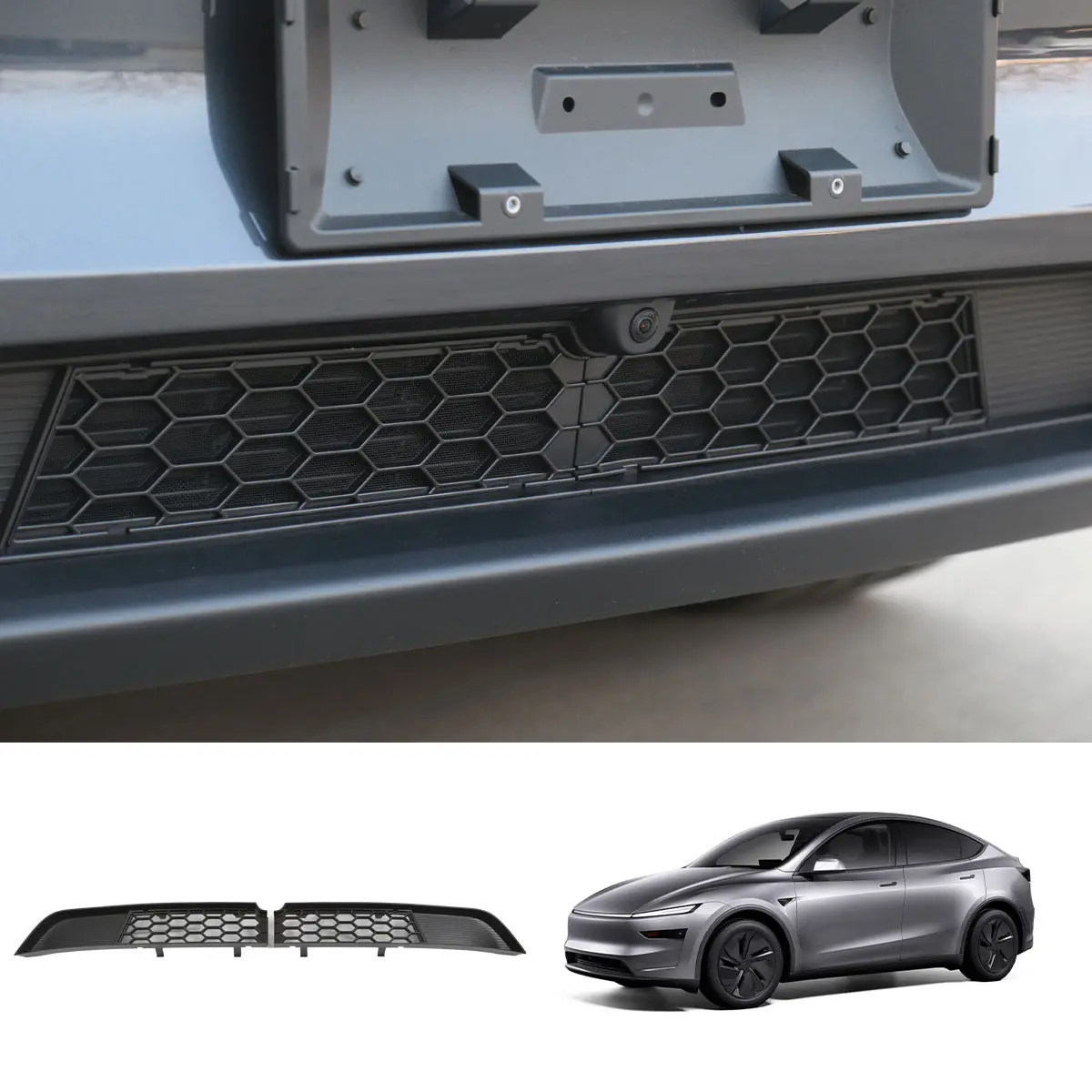Split Front Bumper Protective Mesh Grill Panel For Tesla Model Y Juniper 2025+ 1