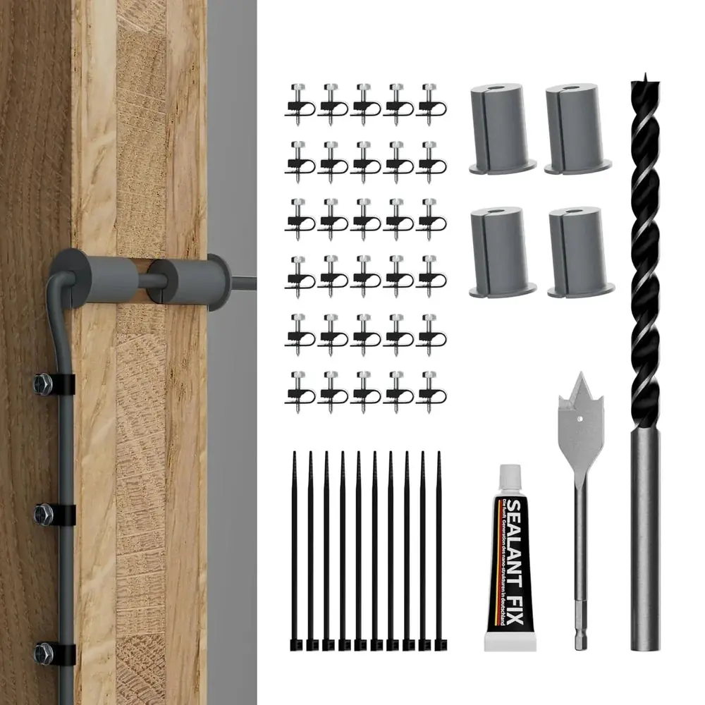 Starlink Cable Routing Kit With Wall Pass-Through Grommet – 1" Drill Bit Included For Gen 2/3 Dish & Mini Ethernet 1