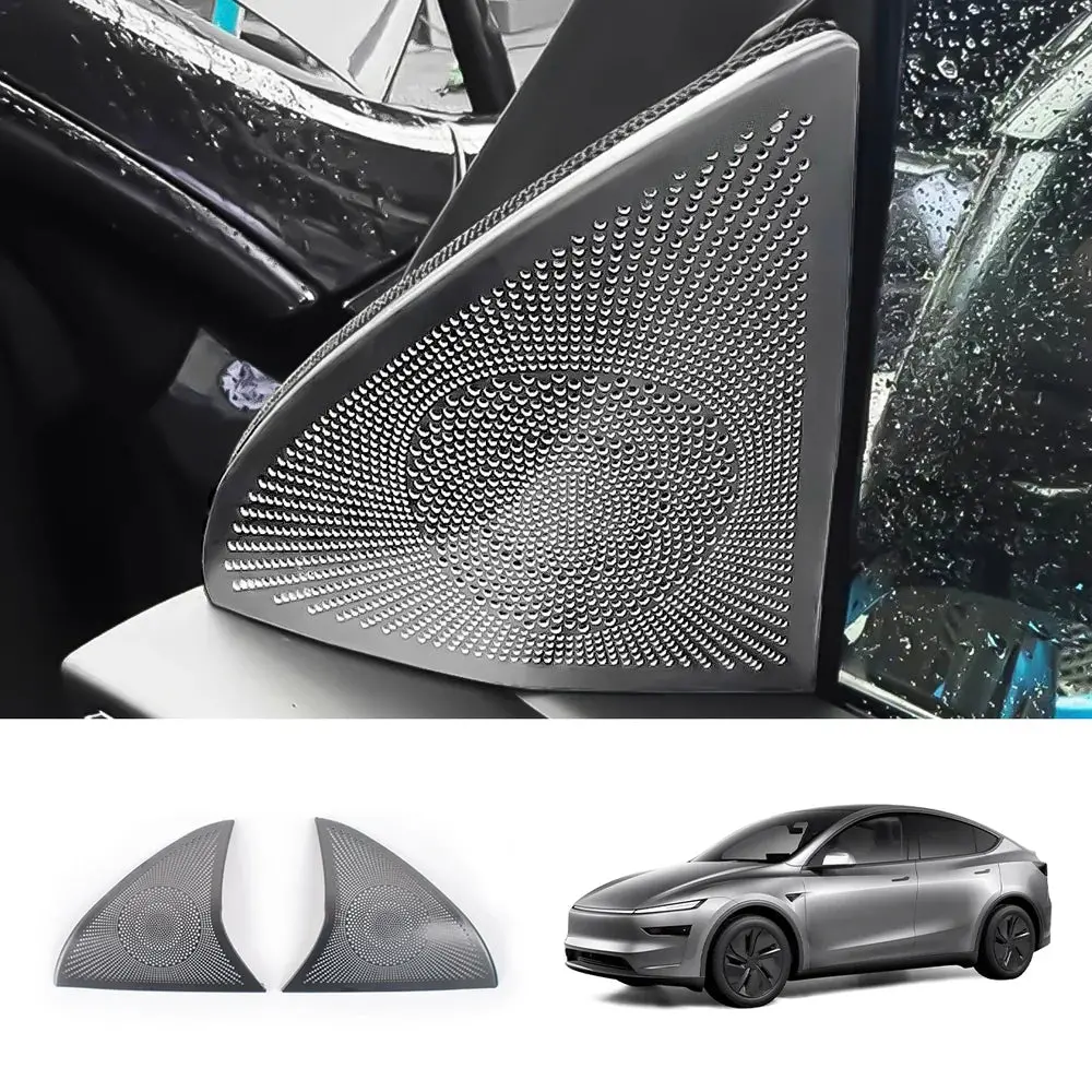 Stainless Steel Front Door Triangle Speaker Covers For Tesla Model Y Juniper 2025+ 1
