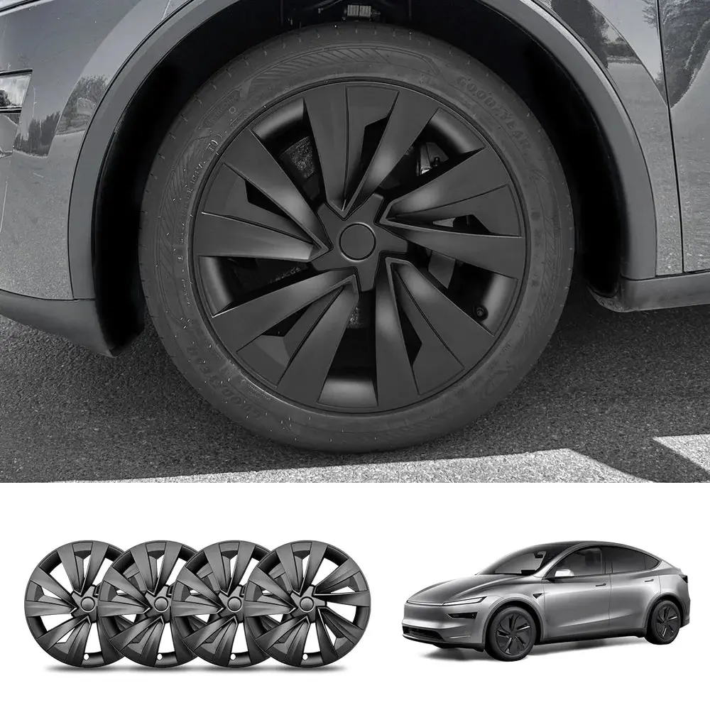 19'' Crossflow Hubcaps Wheel Covers For Tesla Model Y Juniper 2025+ – Helix 2.0 Style (Set Of 4) 1