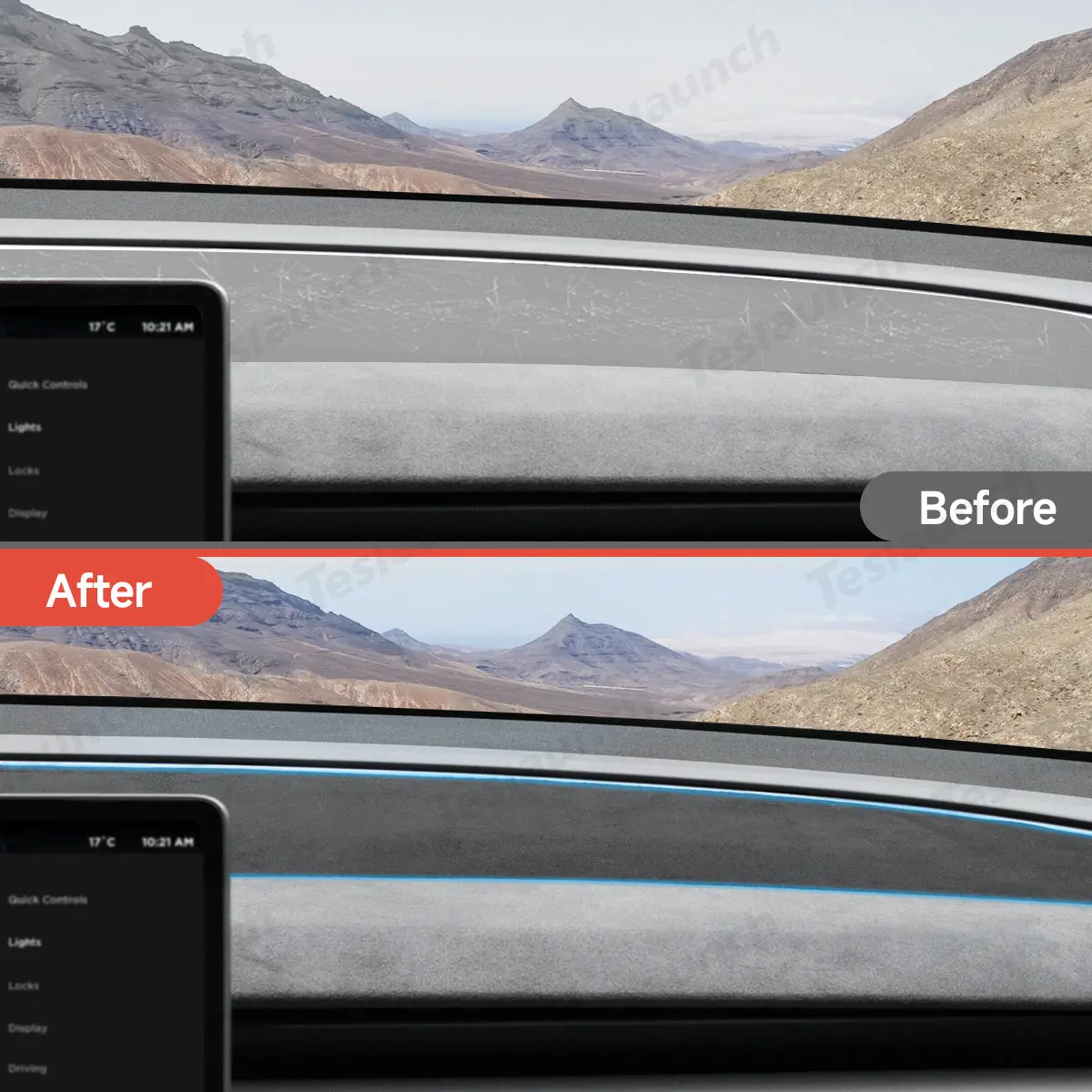 Suede Sunshade Dashboard Mat – Uv Protection & Anti-Glare For Tesla Model Y Juniper 2025+ 2