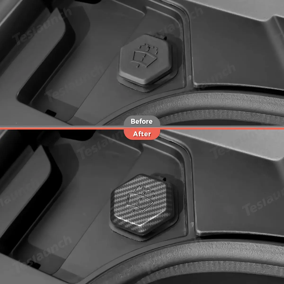 Windshield Washer Fluid Filler Cap Trim Cover (Carbon Fiber Pattern Abs) For Cybertruck 2