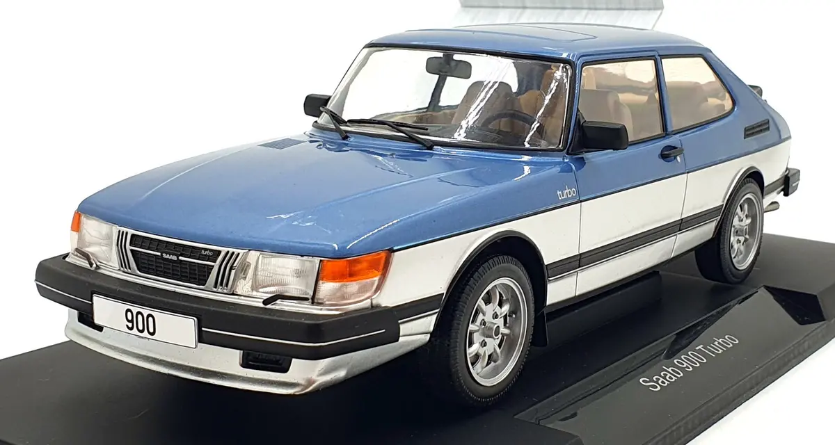 Model Car Group 1/18 Scale Mcg18216mcw - Saab 900 Turbo - Blue/Silver 1
