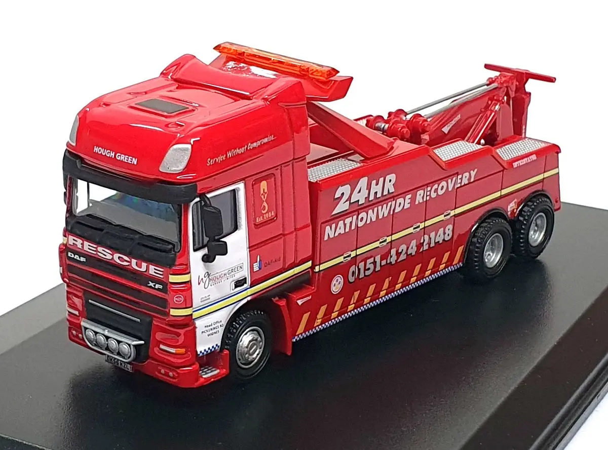 Oxford Diecast 1/76 Scale Daf03rec - Daf Recovery Truck Hough Green - Red 1