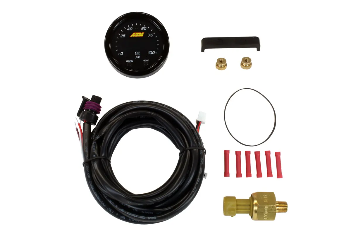 Aem X-Series Fluid Pressure Gauge Kit 30-0301 0-100Psi  Oil/Fuel 1