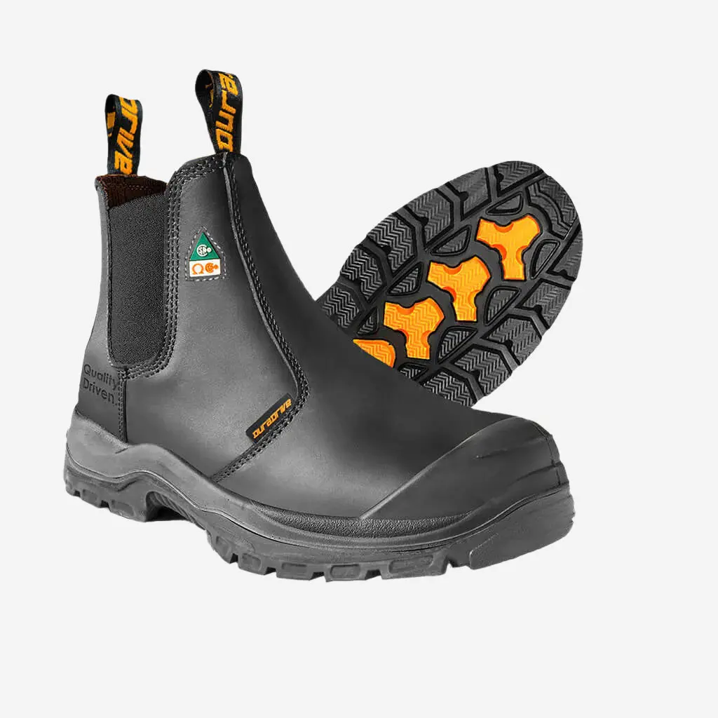 Duradrive Pronto 6 In. Water Resistant Slip-On Work Boots, Black 1