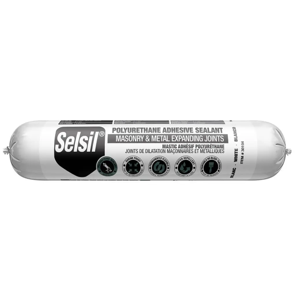 Selsil 600 Ml White Masonry And Metal Expanding Joints Polyurethane Adhesive Sealant Sausage 1